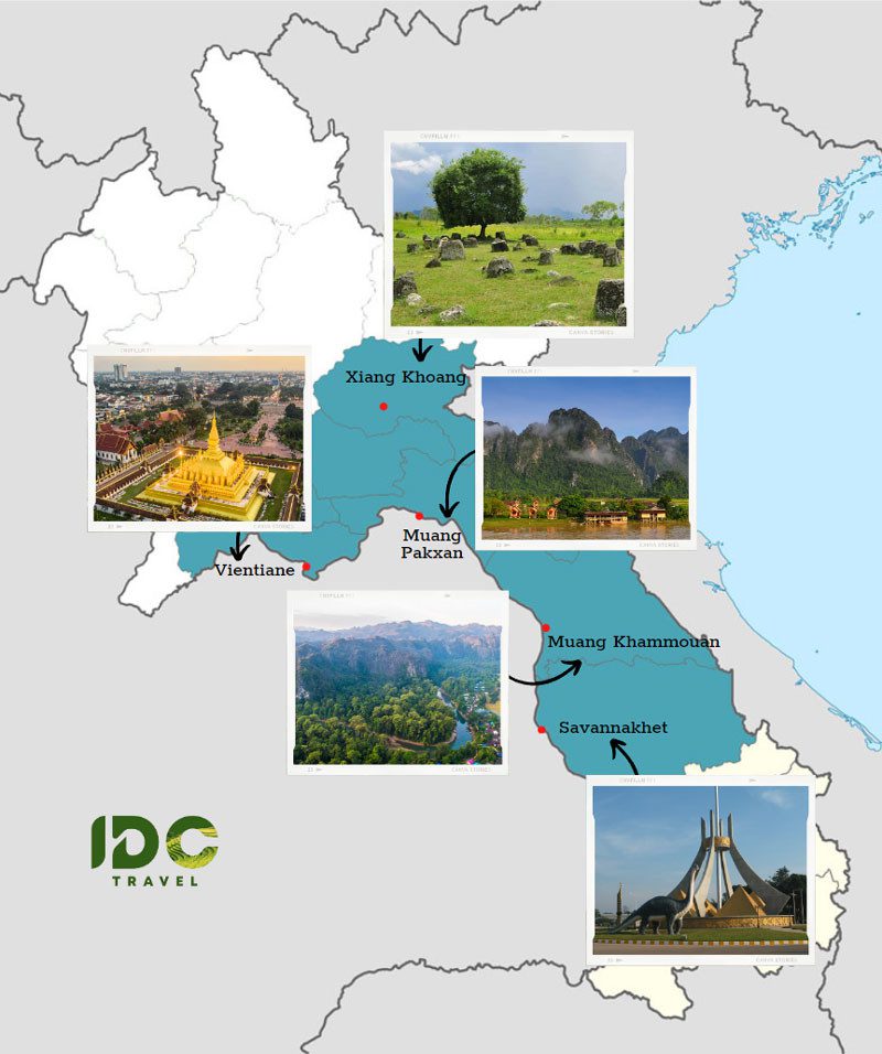 Tourist map of Central Laos