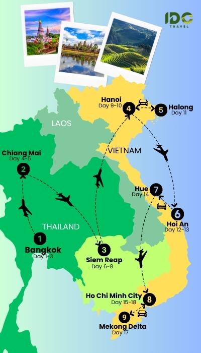 Thailand Cambodia and Vietnam in 18 days