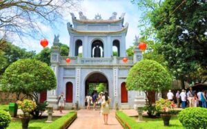 The entrance of the Temple of Literature in Hanoi