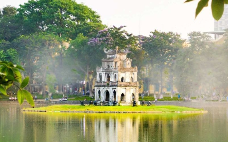 Bathed in soft morning light, Turtle Tower stands quietly on a small island in Hoan Kiem Lake — a peaceful symbol of Hanoi’s Old Quarter and a favorite spot for both locals and visitors seeking a moment of calm.