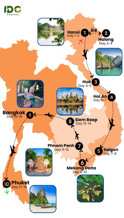 Vietnam Cambodia and Thailand in 19 days