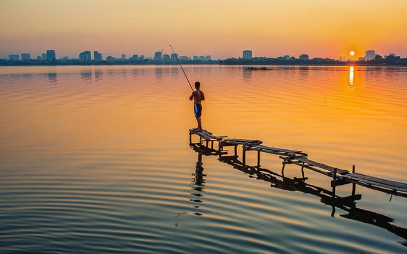 West Lake- the best place to observe sunset in Hanoi