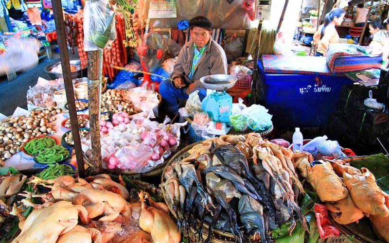 Wet Market in Laos
